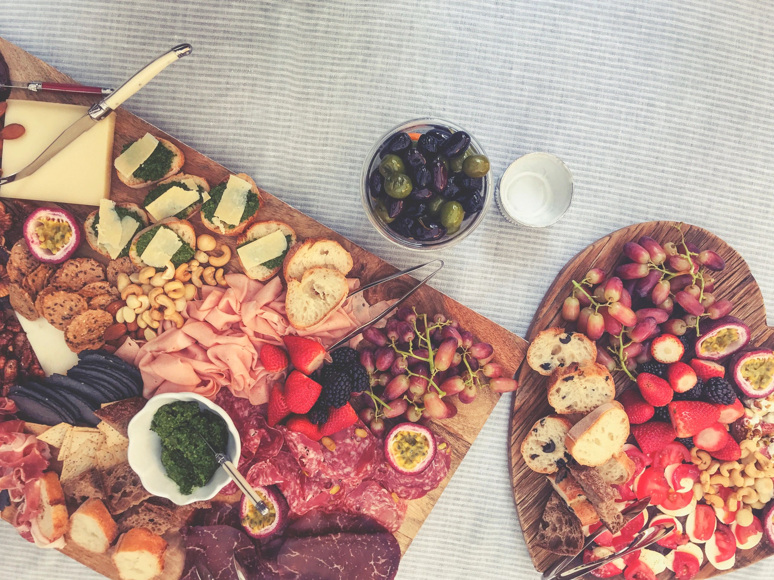 Charcuterie board prepared for a party